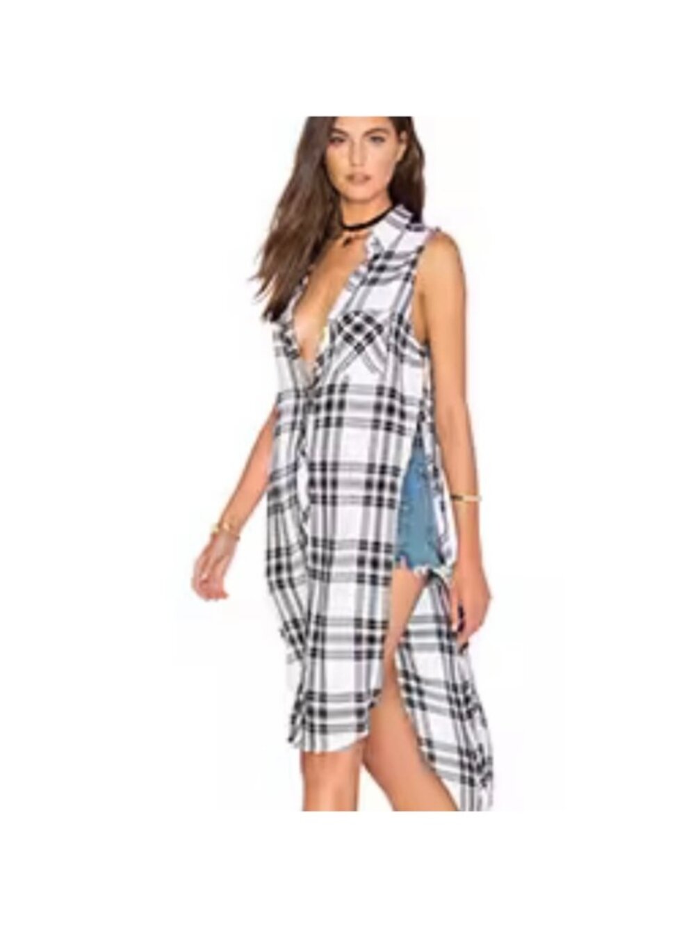 Rails Jordyn Sleeveless Button Up Striped Flannel Top From Revolve Size Small